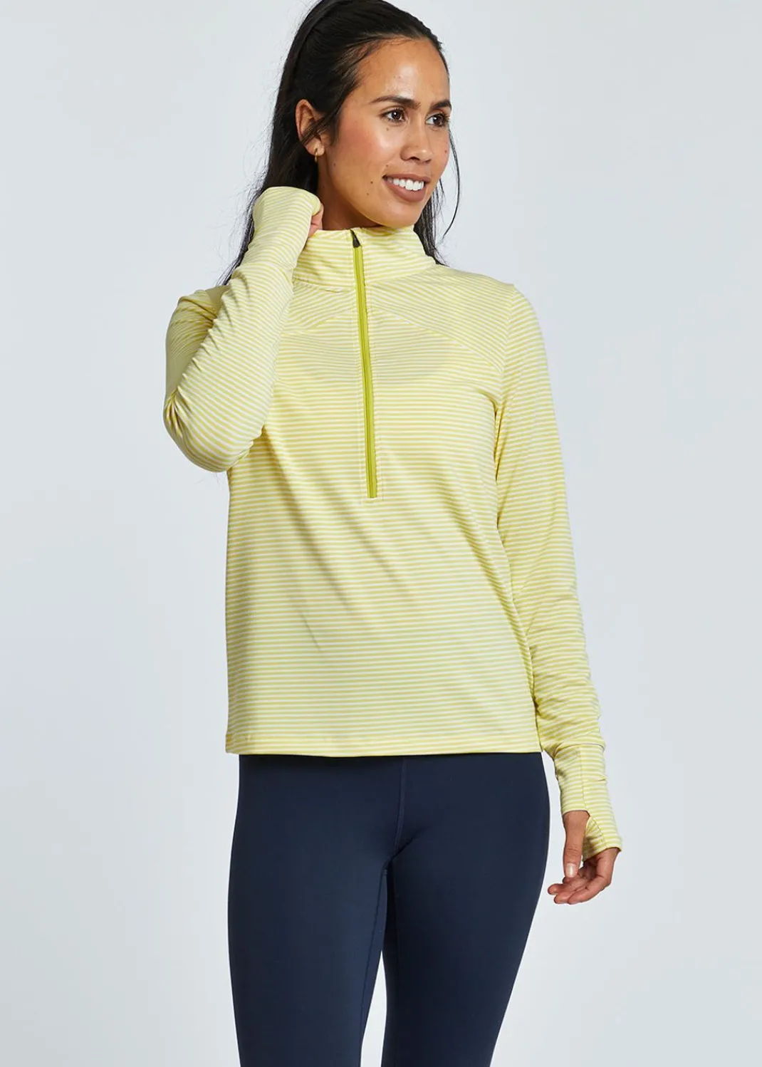 Women Oiselle Long Sleeves*Striped Half Zip