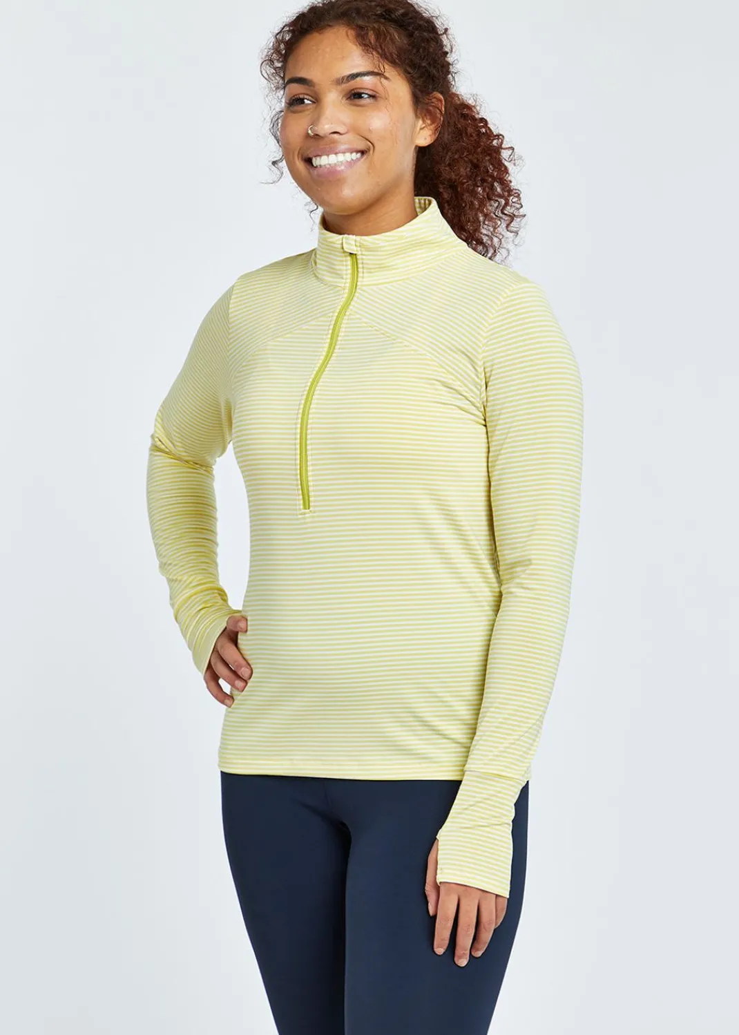 Women Oiselle Long Sleeves*Striped Half Zip