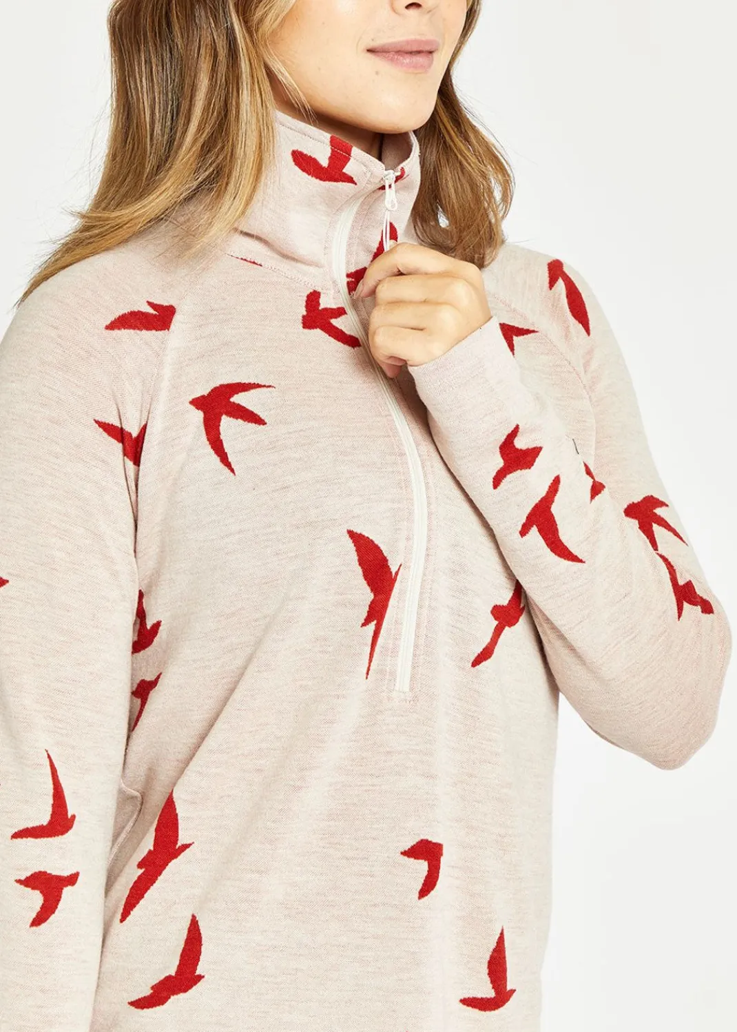 Women Oiselle Long Sleeves*Wazzie Wool Jacquard Half Zip