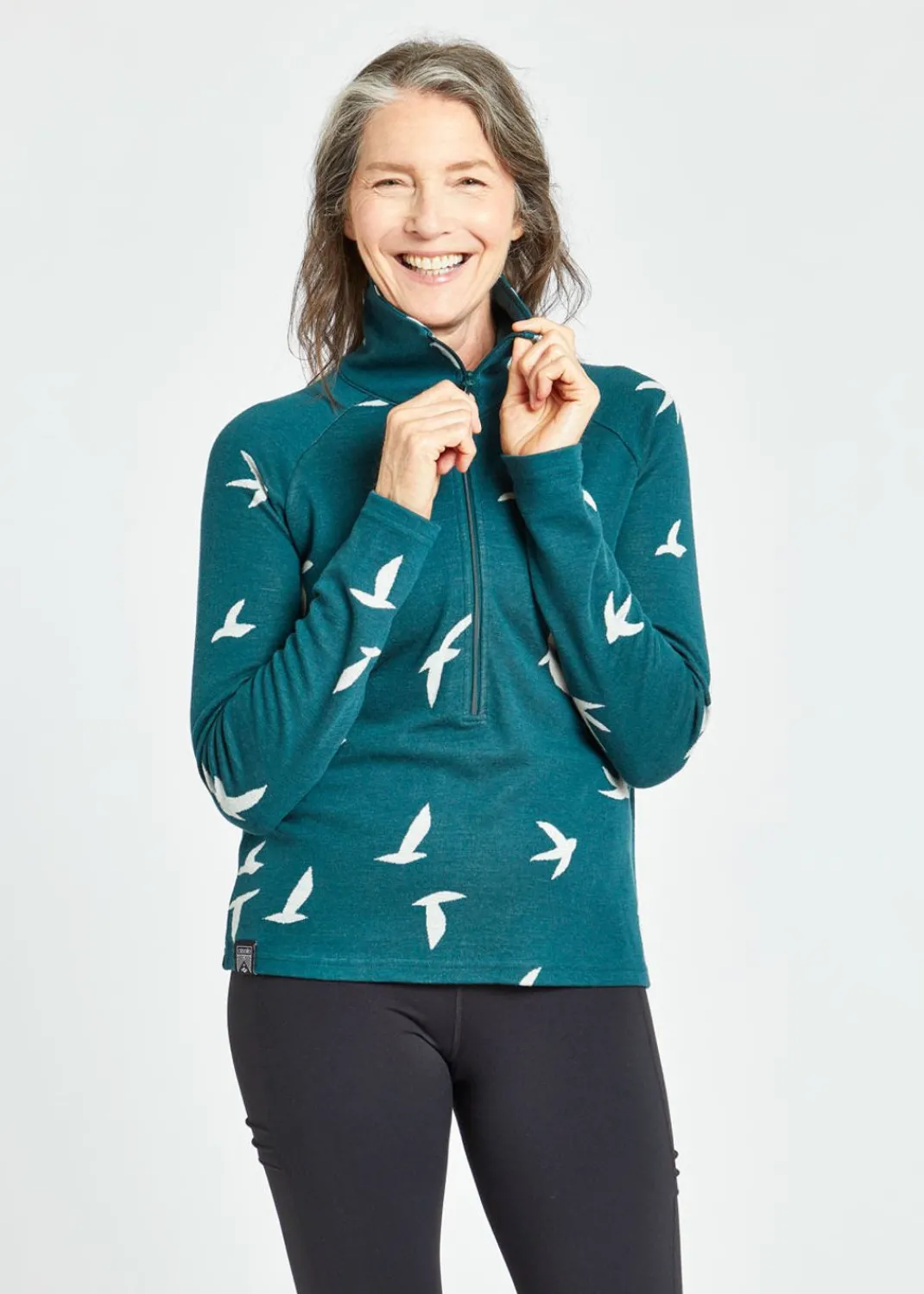 Women Oiselle Long Sleeves*Wazzie Wool Jacquard Half Zip