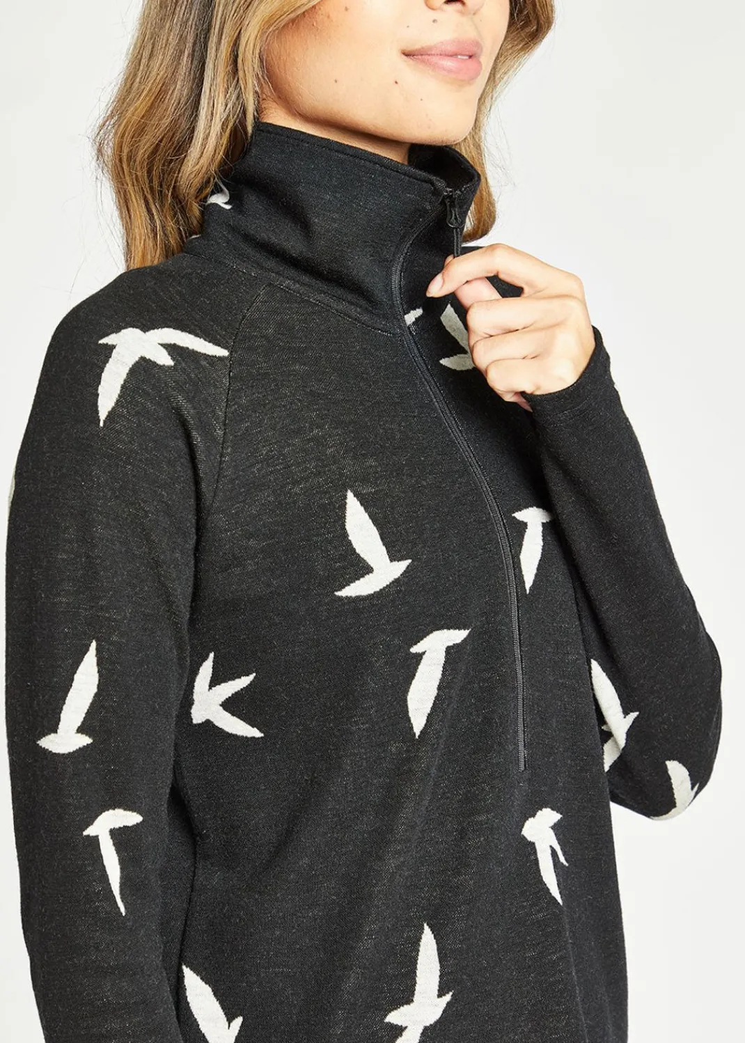 Women Oiselle Long Sleeves*Wazzie Wool Jacquard Half Zip