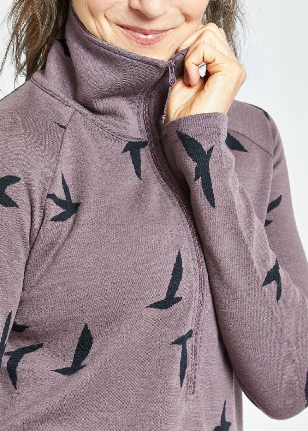 Women Oiselle Long Sleeves*Wazzie Wool Jacquard Half Zip